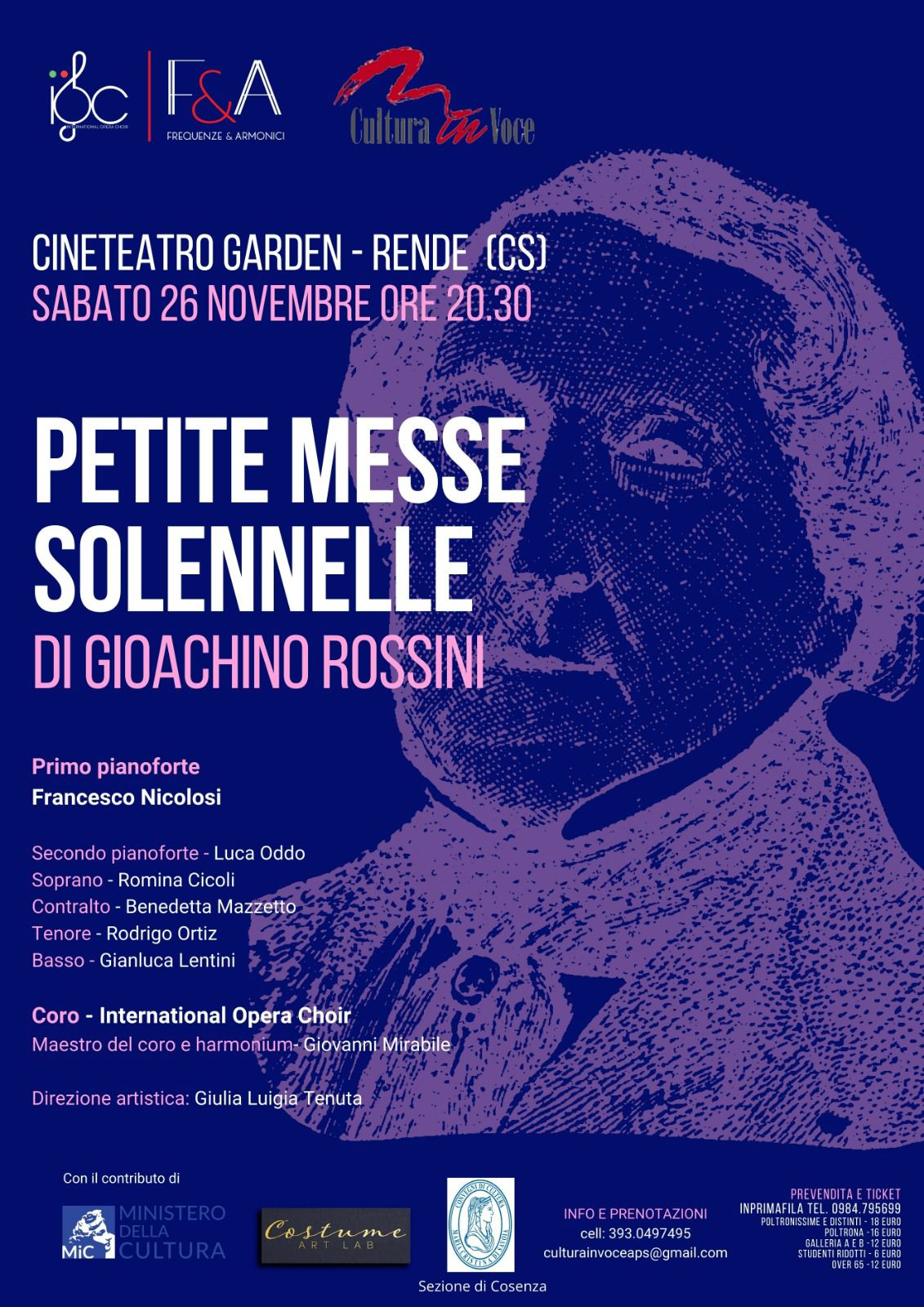 La “Petite messe solennelle” di Gioachino Rossini al Cineteatro Garden di Rende