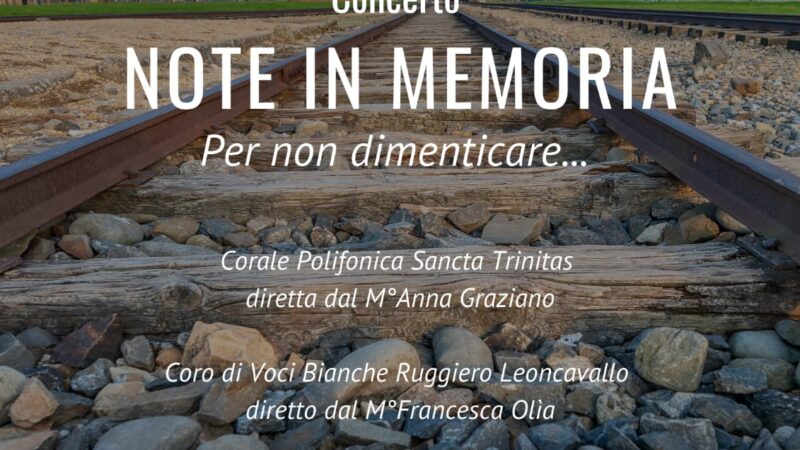 Notizie dal CSV di Cosenza, Giornata della Memoria: concerto dell’Associazione Musicale “Cantica”